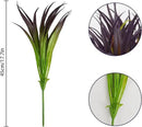 16Pcs Artificial Grass Fake Grass Plants 17.3in Outdoor Plants UV Resistant Faux Greenery Stems for Home Window Garden Patio Pathway Front Porch Halloween Décor Light Green & Purple by GreenHaven Gardens