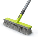 Floor Scrub Brush 2 in 1 Scrape and Stiff Bristle Deck Brush for Cleaning Concrete, Patio, Garage, Kitchen, Carpet and Bathroom 57" Long Handle by CozyNest Decor