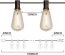 Vanthylit Outdoor String Lights, 15 FT Patio String Lights with LED Filament Bulb Waterproof Lights Retro Vintage Edison Bulbs for Backyard Patio Bistro Party Garden Connectable by GreenHaven Gardens