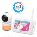 VTech VM5463-2 Baby Monitor 5" Screen with 2 Cameras, Pan-Tilt- Zoom, Night Light, Glow On The Ceiling Projector, Two-Way Talk, Secure Transmission No WiFi by TinyTreasures Baby Boutique