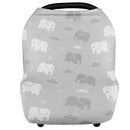 Nursing Cover Breastfeeding, Multi-use Baby Car Seat Covers Boys, Infant Stroller Cover, Stretchy Carseat Canopy, Soft Breathable, Elephant by TinyTreasures Baby Boutique
