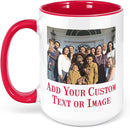 Personalized Coffee Mug, Custom Photo Text 15 Oz Ceramic Mug, Customized Picture Name Tea Cup, Unique Gift Idea, Taza Cafe Personalizadas Fotos, Cute Custom Gifts Mom Women Men, Mother's Day, Red by TinyTreasures Baby Boutique