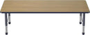 FDP Rectangle (36 x 72 inch) Classroom Table with Adjustable Chunky Toddler Legs (15-24 in); Preschool, Kinder and Daycare Furniture - Pasadena Oak Top/Navy Edge and Legs by CozyNest Decor