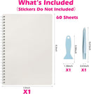 Reusable Sticker Book 60 Sheets, Sticker Collecting Book Album, Reusable Sticker Album,Sticker Organizer,Blank Sticker Book for Adults Children,Sticker Keeper Book with Tweezer and Spatula,A5 by TinyTreasures Baby Boutique