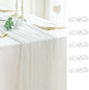 Sioloc Ivory White Cream Cheesecloth Table Runner Fall Autumn Decor for Home 10ft Table Cloth for Tea Wedding Birthday Party Baby Bridal Shower Halloween Thanksgiving by CozyNest Decor