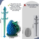3PCS 3D Printed 12” Articulated Crystal Dragon Inside 5.1” Egg – Fantasy Collectible, Fidget Toy & Stocking Easter Basket Stuffers for Home & Office Decor (3PCS-Egg) by CozyNest Decor