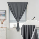 Magic Tape Stick On Curtains Window Shades Pull Down Blackout Window Cover Blackout Curtains for Bedroom No Drillng Self Adhesive Curtains No Rod Small Curtain, 59" W X 84" L, Grey, 1 Panel by TinyTreasures Baby Boutique