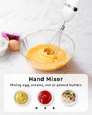 Sangcon Immersion Blender Handheld, 3-in-1 Hand Blender Electric, 400W Handheld Blender, Stainless Steel Blade Stick Blender with Whisk, Milk Frother Attachments - White by TinyTreasures Baby Boutique