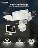 Ensenior 5 Motion Sensor Modes Solar Security Light, 1800LM 270° Wide Angle 3 Heads LED Flood Lights, IP65 Waterproof Wall Lights, Separate Solar Panel Remote Control Solar Lights Outdoor by GreenHaven Gardens