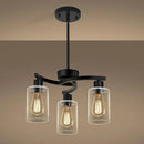 3-Light Modern Farmhouse Black Pendant Lights Kitchen Island, Adjustable Height Contemporary Chandeliers for Dining Room Light Fixture Hanging, Clear Glass Shade by CozyNest Decor