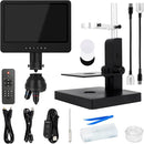 JL249PS 3 Lenses 10 Inch HDMI LCD Digital Microscope, UHD 4000× 24MP Biological Microscope with Prepared Slides, Coin Microscope for Full-Size Coins Error Coins, PC/TV Compatible, 32G Card by TinyTreasures Baby Boutique