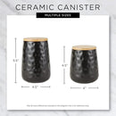 DII Kitchen Accessories Collection, Textured Matte Ceramic Canister Set, Stone, Dimple, 2 Piece by CozyNest Decor