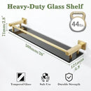 Alise Bathroom Shelves,Gold Glass Shelf for Bathroom, Modern Floating Shelves,20 inch by CozyNest Decor