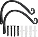 Gtongoko 2 Pack 12 Inch Plant Hangers Outdoor Metal Hanging Plant Bracket Bird Feeder Plant Hooks for Hanging Flower Basket, Wind Chimes, Solar Lanterns, Black by GreenHaven Gardens