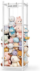 Stuffed Animal Storage & Organizer, Wooden Cute Zoo Toy Holder for Toddler Rooms, Playrooms & Bedrooms（White） by TinyTreasures Baby Boutique