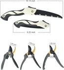 4 Piece Gardening Scissors Folding Saw and Pruner Set Sharp Hand Garden Clippers Set with Folding Pruner Saw by GreenHaven Gardens