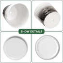 Ceramic Plant Pots,6.7 + 5.5 Inch,Set of 2,Planters with Drainage Hole and Saucer,Flower pots for Indoor Plants,Modern Design(Dark Gray+White) by GreenHaven Gardens