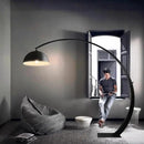 Prismatica | Half Arc Metal Floor Lamp with Brushed Finish | Modern Look for Living Room by CozyNest Decor