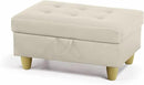 Ottoman Rectangular Storage Ottoman Bench, Faux Leather Footrest, Coffee Table, Stool Footstool with Hinged Lid for Living Room, Bedroom, Entryway, White, 35"x23.5"x17.5" by CozyNest Decor