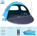 NXONE Beach Tent Sun Shade Shelter for 3/4/6 Person Person with UV Protection, Extended Floor, 3 Mesh Roll Up Windows & 8.0/8.5mm Fiberglass Rods丨Carry Bag Included by TinyTreasures Baby Boutique