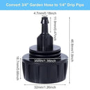 PAGOW Drip Irrigation Kit, 1/4 inch Fittings, Hose Adapter, Garden, Lawn, Black (6pcs Connector, 6 Washer) by GreenHaven Gardens