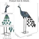 VEWOGARDEN Peacock Outdoor Garden Sculptures & Statues Metal Peacock Yard Art for Lawn Patio Pool Outside Decorations