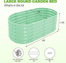 Land Guard 18“ Tall 4×2ft Galvanized Raised Garden Bed Kit, Galvanized Planter Garden Boxes Outdoor, Oval Large Metal Raised Garden Bed for Vegetables……… (Lime Green, 4×2×1.5ft) by GreenHaven Gardens
