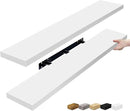 Sorbus Floating Shelves for Wall - 48 Inch Long Bathroom Shelves, Wall Decor for Bedroom, Kitchen, Living Room & Book Storage - Mounted Floating Shelf with Invisible Brackets (White, 2 Pack) by CozyNest Decor