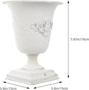 POPETPOP Tall Urn Vase Retro White Metal Urn Planter Pedestal Flower Pot Rustic Farmhouse Flower Holder for French Country Style Home Table Centerpiece Decor，5.9x5.9x7.47 inches by CozyNest Decor