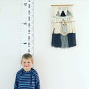 Kids Growth Chart, Wood Frame Fabric Canvas Height Measurement Ruler from Baby to Adult for Child's Room Decoration 7.9 x 79in (7.9 x 79in, White & Black) by TinyTreasures Baby Boutique
