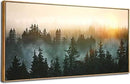 Living Room Wall Art Sunrise Misty Forest 24"x48" Modern Home Wall Decor Plants Wall Decorations Framed Artwork for Bedroom Dining Room Office Hotel by CozyNest Decor