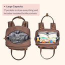 BabbleRoo Diaper Bag Backpack - Baby Essentials Travel Tote - Multi Function Waterproof Diaper Bag, Travel Essentials Baby Bag with Changing Pad, Stroller Straps & Pacifier Case - Unisex, Brown by TinyTreasures Baby Boutique