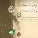 Dog Memorial Gifts, Unique Loss of Pet Sympathy Idea, Green Crystal Ball Rainbow Suncatcher with Paw Print for Cat or Dog Remembrance and Bereavement by GreenHaven Gardens