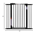BABELIO 36" Tall Baby Gate, 26-40" Wide Auto Close Pet Gate, Pressure Mounted Metal Dog Gate, Easy-Install No Drilling, No Tools Required, with Wall Protectors and Extension Kits, Black by TinyTreasures Baby Boutique