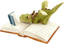 Top Collection Miniature Fairy Garden and Terrarium Mini Dragon Reading Figurine, Green White by GreenHaven Gardens