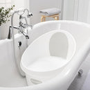 Toddler Bath Tub | Larger Bath for Bigger Kids at Bathtime | Includes Warm and Soft Foam backrest | Grippy Anti-Slip Surface | Includes Easy Drain Bath Plug | White & Grey by TinyTreasures Baby Boutique