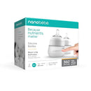 Nanobebe Flexy Silicone Baby Bottle, Anti-Colic, Natural Feel, Non-Collapsing Nipple, Non-Tip Stable Base, Easy to Clean 2-Pack, White, 5 oz by TinyTreasures Baby Boutique