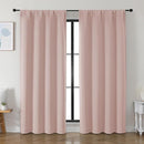 Simplebrand Ava Blush Blackout Curtains for Bedroom 84 Inch Length 2 Panels Set, Solid Thermal Insulated Privacy Nursery Window Treatment Curtains Blackout Drapes, W50 x L84 Inch, Blush by TinyTreasures Baby Boutique