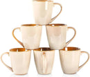 vicrays Coffee Mug Set, 12 Ounce, Set of 6, Ceramic Mug for Men, Women, Unique Glazed Mugs with Handle for Coffee, Tea, Milk, Cocoa, Cereal(Beige) by CozyNest Decor