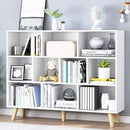 IOTXY Wooden Open Shelf Bookcase - 3-Tier Floor Standing Display Cabinet Rack with Legs, 10 Cubes Bookshelf, Warm White by CozyNest Decor
