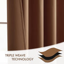 MIULEE Back Tab Blackout Curtains 96 Inch Long 2 Panels Set for Living Room Bedroom, Rod Pocket/Pinch Pleated Long Thermal Insulated Room Darkening Floor to Ceiling Drapes, W52xL96, Cappuccino Brown by TinyTreasures Baby Boutique