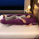 Amagoing 55 inches Pregnancy Pillows for Sleeping, U Shaped Maternity Full Body Pillow for Pregnant Women with Hip, Leg, Back, Belly Support, Washable Velvet Cover Included (Dark Purple) by TinyTreasures Baby Boutique