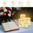 Green Leaves Flameless Candles Battery Operated Candles Set of 4 with 18-Key Remote Control Timer Dancing Flame Pillar Candles for Home Beach Hotel by GreenHaven Gardens