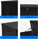 150 Gallon Resin Outdoor Deck Box Waterproof Patio Furniture, Garden Tools, Cushions, Pool Accessories Outside Storage (Black, 150 Gallon) by GreenHaven Gardens