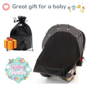 Stroller Sun Shade - Universal UV Protection Cover for Strollers Sunshade with See Through, Clip-On Sun Blocker, Sun Shield for Baby, Breathable Adjustable Fit, Full Coverage, Medium by TinyTreasures Baby Boutique