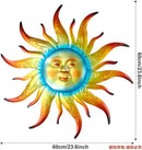 Large Metal Sun Wall Art Decor - 23.6 inches Outdoor Wall Decor,Sun Face Sculpture for Garden Farmhouse Yard Patio Fence Living Room Bedroom Gift Idea for Family Friends