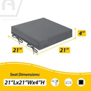 AAAAAcessories Outdoor Seat Cushions for Chairs, Waterproof, Fade-Resistant Patio Furniture Replacement Cushions, 21" x 21" x 4", Set of 2, Dark Gray by GreenHaven Gardens