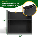 Galvanized Steel Metallic Heavy Planter for Outdoor Plants Metal Outdoor Planter Spliced Flower Box with Partitions for Outside,Indoor,Garden (Black, 30 * 12 * 24) by CozyNest Decor
