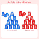yeesport 24 Pcs Sport Stacking Cups, Sport Training Game for Challenge Competition, Plastic Stacking Cups, Classic Family Game for Kids and Adults, Blue+Red by TinyTreasures Baby Boutique