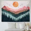 keowhsf Sunset Mountain Forest Tapestry - Large Nature Landscape Wall Hanging, Aesthetic Pine Tree Scenery Wall Art for Bedroom & Living Room Decor by CozyNest Decor
